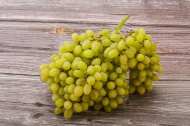 Arka planda tatlı yeşil üzüm dalı