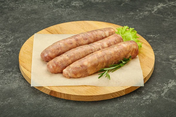 Raw Pork Meat Sausages Grill Served Rosemary — Stock Photo, Image