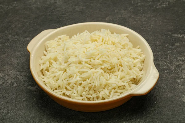 Arroz Basmati Indiano Cozido Vapor Tigela — Fotografia de Stock