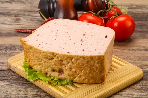 Caseiro Assado Tradicional Pedaço Pão Carne — Fotografia de Stock