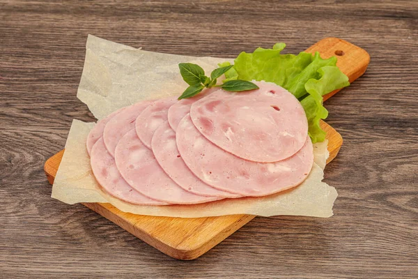 Lanche Carne Porco Presunto Deslizado Bordo — Fotografia de Stock