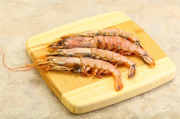 Savoureux Gros Langoustine Fruits Mer Sur Planche — Photo