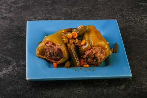 Pimiento Relleno Horno Con Carne Arroz —  Fotos de Stock