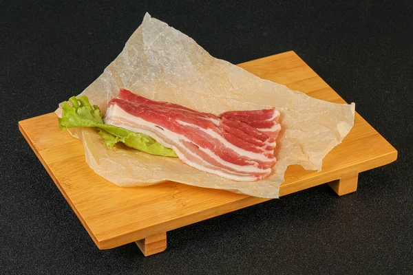 Pancetta Maiale Affettata Cruda Arrosto — Foto Stock