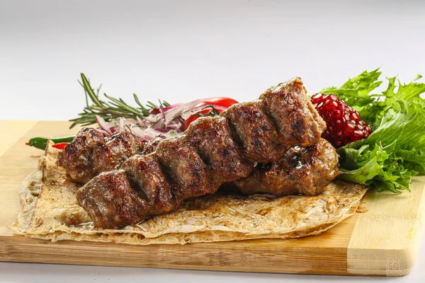Salade Viande Hachée Kebab Agneau Shashlik — Photo