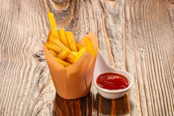 Pomme Terre Frite Sauce Tomate — Photo