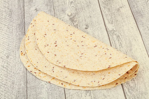 Mexicaanse Keuken Tortilla Dik Brood Met Ontbijtgranen — Stockfoto