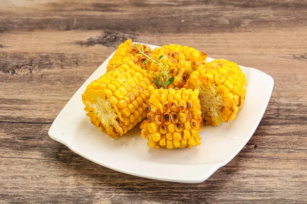 Grilled Hot Corn Oil Salt — Stock Photo, Image