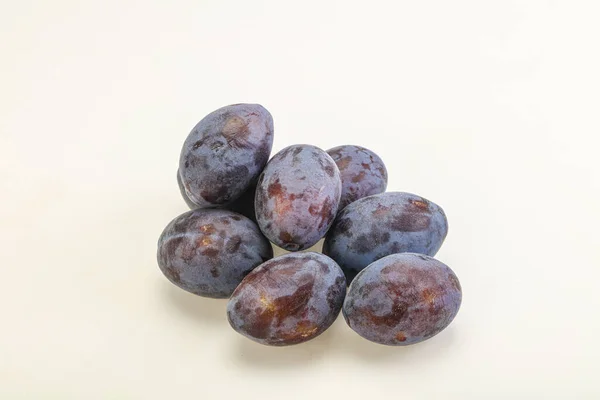 Purple Sweet Ripe Tasty Plum Heap — Stock Photo, Image