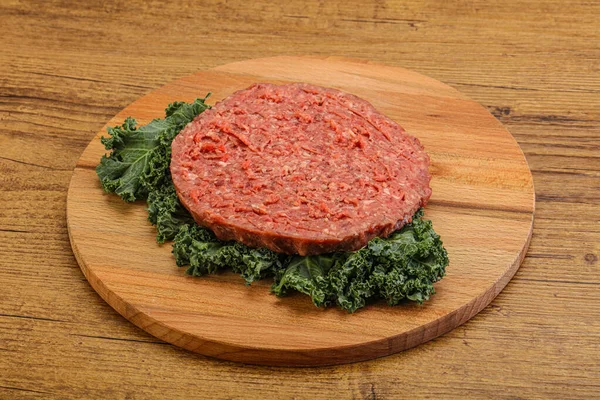 Chuleta Hamburguesa Carne Cruda Para Hamburguesa Parrilla —  Fotos de Stock