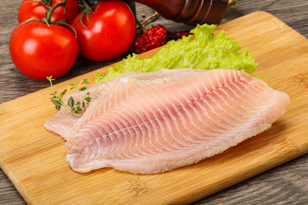 Raw tilapia fish fillet for cooking