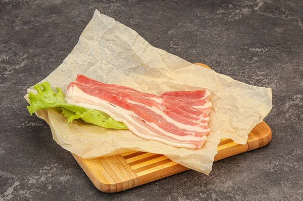 Pancetta Maiale Affettata Cruda Arrosto — Foto Stock