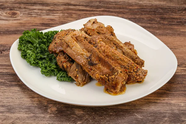 Costillas Cerdo Guisadas Con Especias Hierbas — Foto de Stock