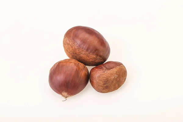 Organic Naturale Dolce Crudo Mucchio Castagne — Foto Stock