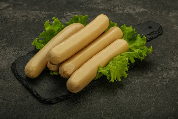 Hähnchen Weißwurst Mit Salatblättern — Stockfoto