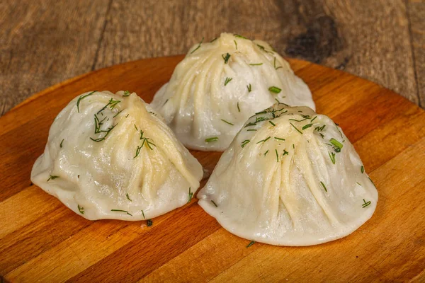 Uzbek Traditional Manty Dumplings Meat Vegetables — Stock Photo, Image