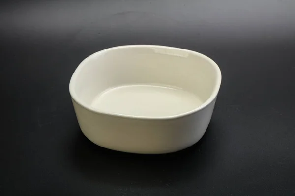 White Proclean Bowl Serving Black — Stock Photo, Image