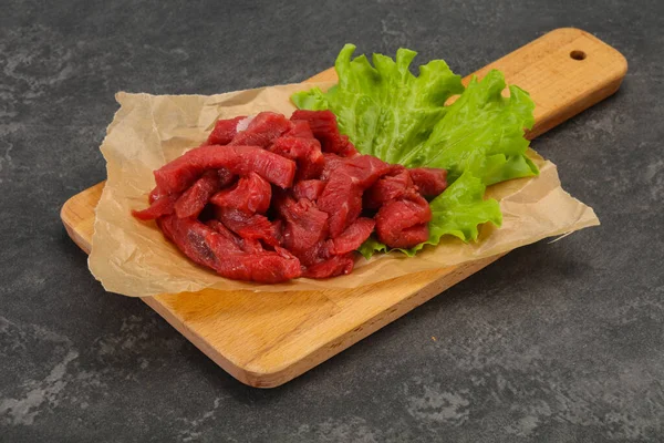 Raw Beef Meat Sliced Ready Cooking — Stock Photo, Image