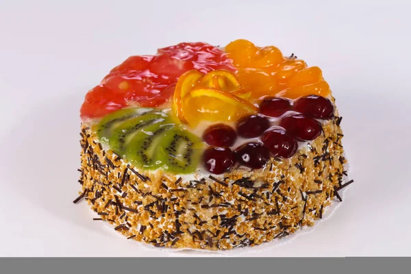 Торт Ягодами Сливками — стоковое фото