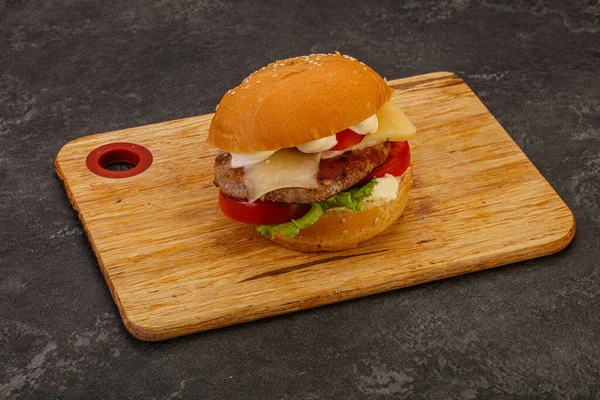 Delicosa Hamburguesa Con Atún Queso —  Fotos de Stock