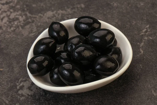 Marinated Black Olives Bowl — Stock Photo, Image