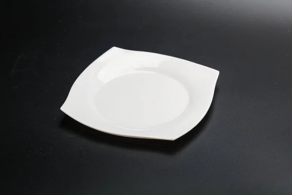 Assiette Vide Blanche Pour Servir Isolée — Photo