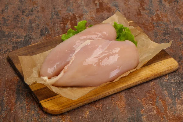 Två Råa Kycklingbröst Redo För Matlagning — Stockfoto