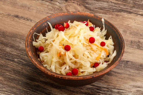 Tasty Sauerkraut Cranberry Bowl — Stock Photo, Image