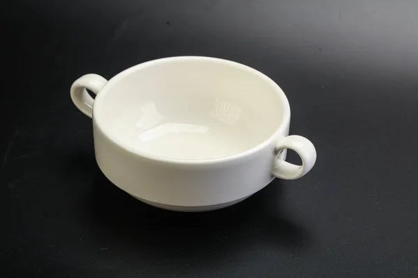 White Proclean Bowl Serving Black — Stock Photo, Image