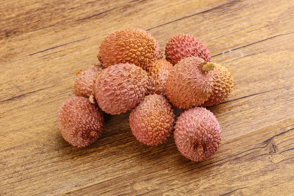 Tropical Sweet Exotic Fruit Lychee Heap — Stock Photo, Image