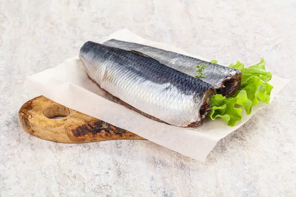 Marinated Herring Fillet Skin Cooking — Stock Photo, Image