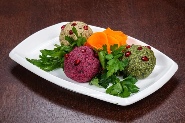 Georgische Traditionele Keuken Vegetarische Pkhali Apetizer — Stockfoto