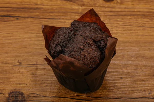 Lekker Zoet Chocolade Muffin Snack Bakkerij — Stockfoto