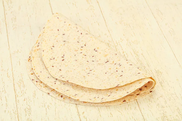 Cozinha Mexicana Tortilla Pão Grosso Com Cereais — Fotografia de Stock