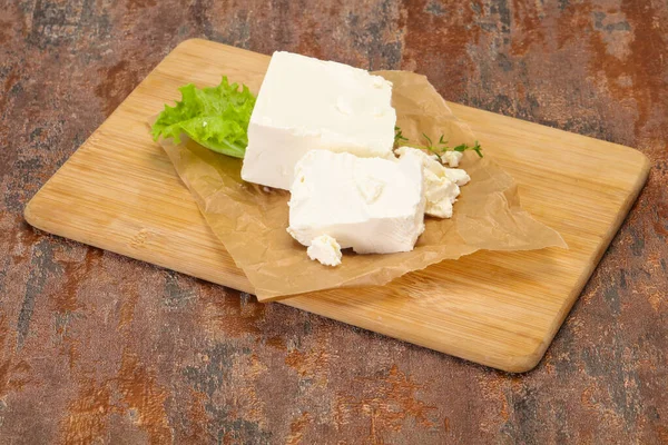 Greek Traditional Feta Soft Cheese Plate — Stock Photo, Image