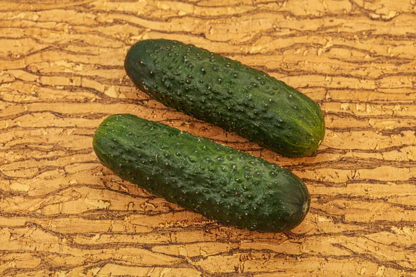 Green Fresh Two Cucumbers Background — Stock Photo, Image