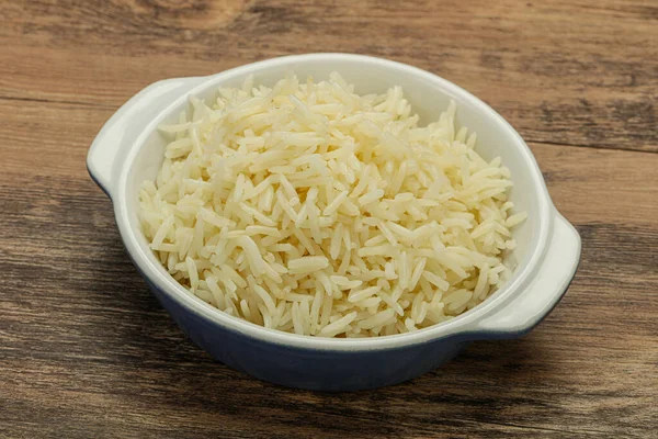 Párolt Indiai Basmati Rizs Tálban — Stock Fotó