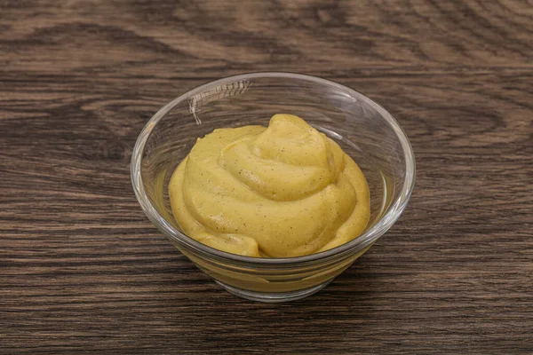 Dijon Mustard Dip Sauce Bowl — Stock Photo, Image