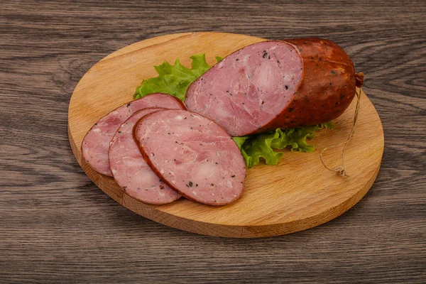 Gerookte Ham Worst Met Specerijen Kruiden — Stockfoto