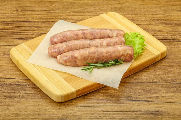 Raw Pork Meat Sausages Grill Served Rosemary — Stock Photo, Image