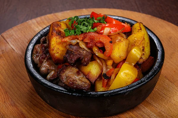 Cocina Tradicional Georgiana Carne Con Patatas Verduras —  Fotos de Stock