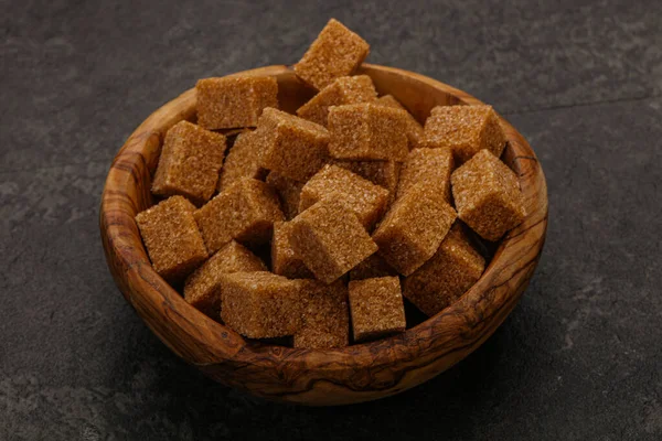 Brown Cane Sugar Cubs Bowl — Stock Photo, Image