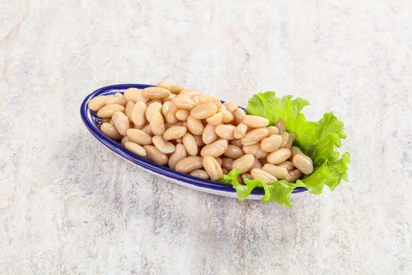 Feijão Enlatado Branco Para Cozinha Vegan Tigela — Fotografia de Stock