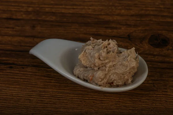 Sill Och Strömming Smör Sprids Skålen Med Kryddor — Stockfoto