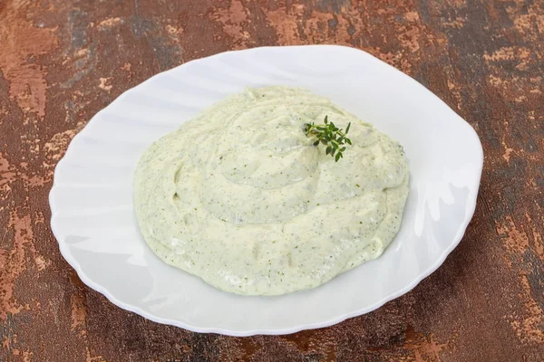 Cottage Spuntino Alla Panna Con Erbe Aglio — Foto Stock