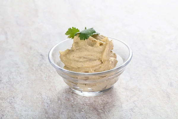 Veganská Kuchyně Tradiční Židovský Hummus Olivovým Olejem — Stock fotografie