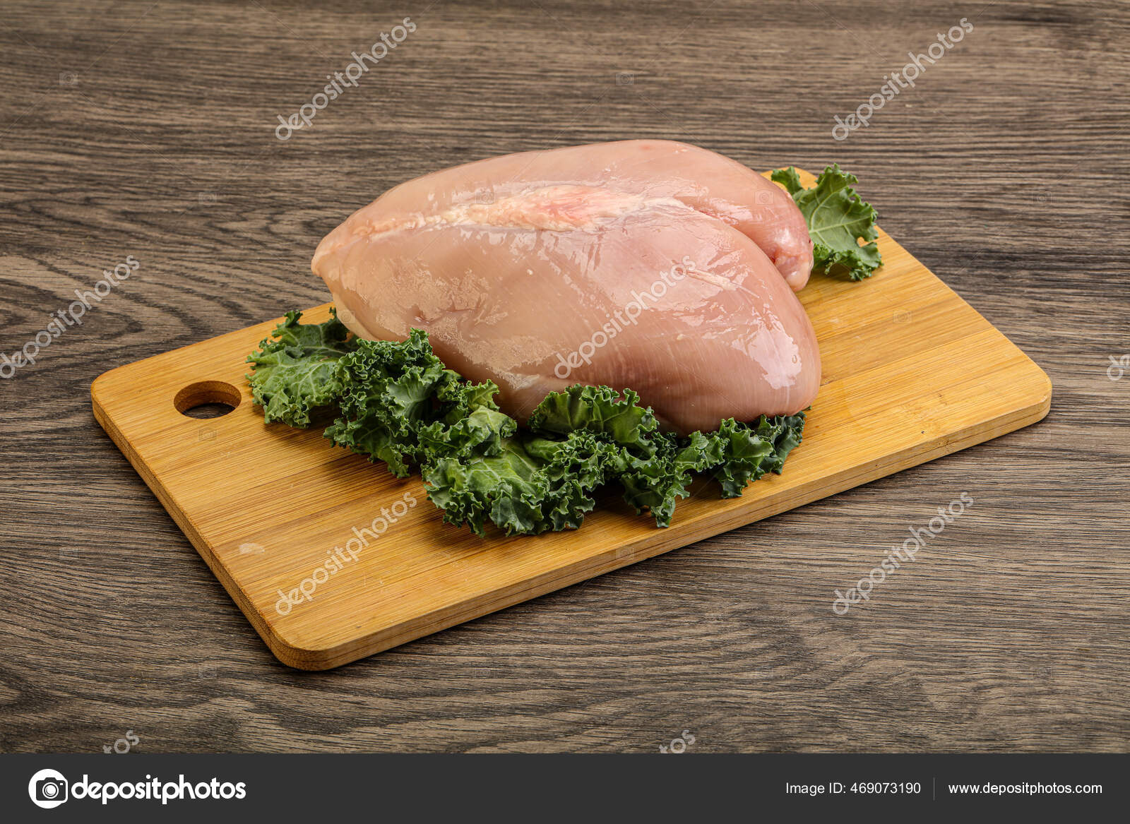Whole Skinless Chicken Breast Fillet Bone Stock Photo by ©AndreySt