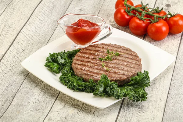 Gegrilde Smakelijke Rundvlees Cutlet Voor Hamburger — Stockfoto