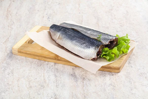 Gemarineerde Haringfilet Met Huid Voor Het Koken — Stockfoto