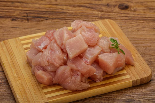 Roh Gewürfelte Hühnerbrust Zum Kochen — Stockfoto